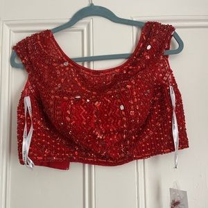 Sherri Hill Size 6 Two Piece Red Cocktail Dress